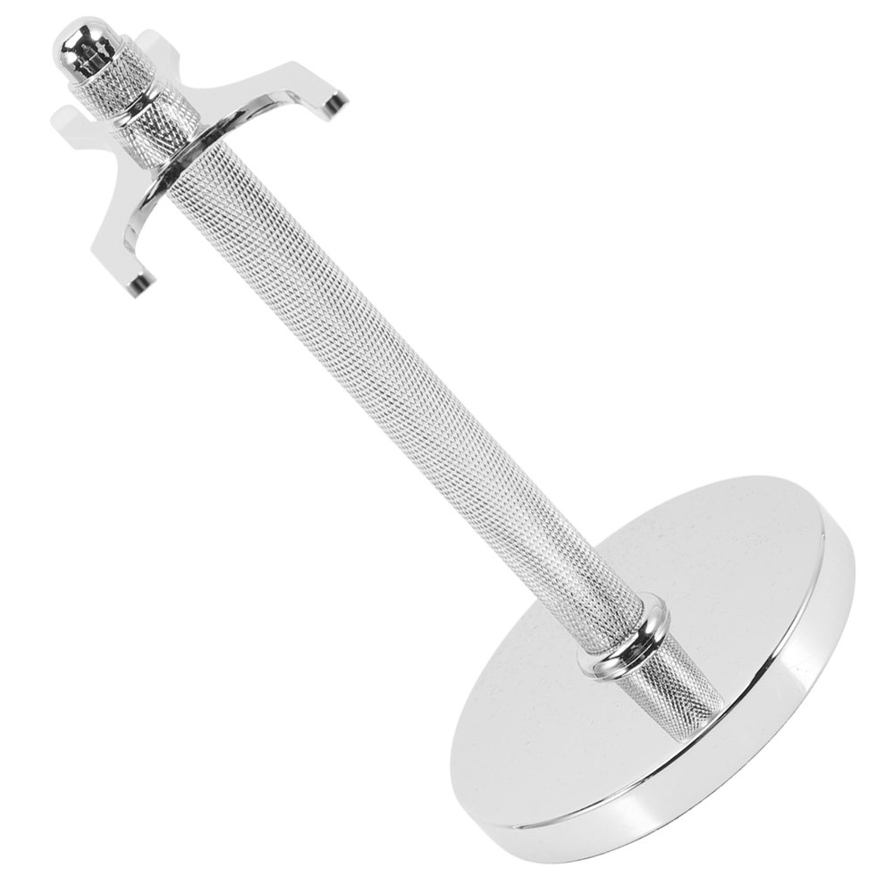 Baluue Razor Stand with Non-slip Base for Safety Razor and Shaving Brush Practical Bathroom Organizer for Men Silver Opening