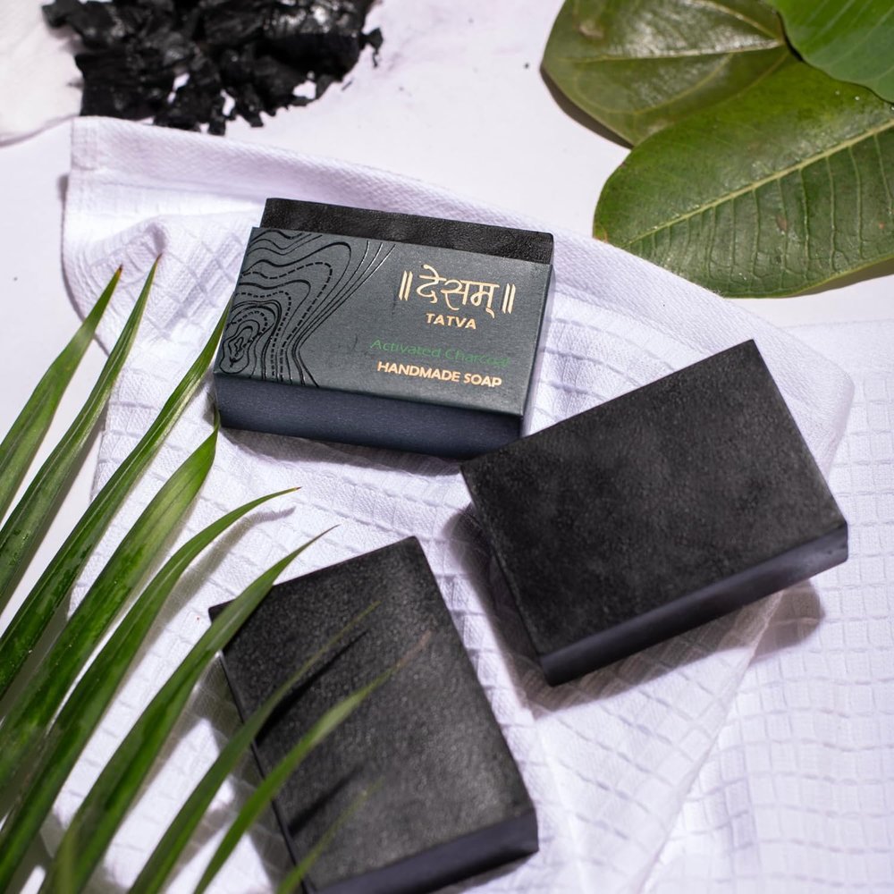 Activated Charcoal Natural Skincare Organic Soap | 100% Natural, Handmade, Vegan, Vitamin | 100gms.