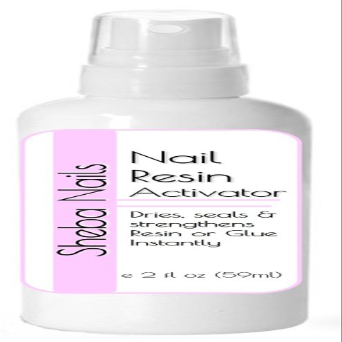 SHEBA NAILS Nail Resin Activator 2oz Spray - Strawberry Scent Nail Glue Dry Spray for Nail Wraps, Repairs, Nail Tips and Nail Art