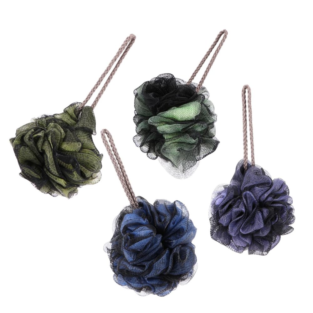 IWOWHERO 4pcs Bath Bomb Boys and Girls Shower Balls Brush Lace Home Bath Balls Pe Material Mesh Body Scrubber