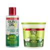 ORS Heat Protection Hair Serum infused with Coconut Oil for Restorative Shine Olive Oil Style and Curl Smooth-N-Hold Pudding - Bundle view 1