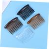 IWOWHERO 24pcs Plastic Hair Side Combs Teeth Wave Tooth Hair Clips for Fine Bridal Wedding Veil Accessories Lightweight Plastic Black Dark Coffee Light Coffee and White view 2