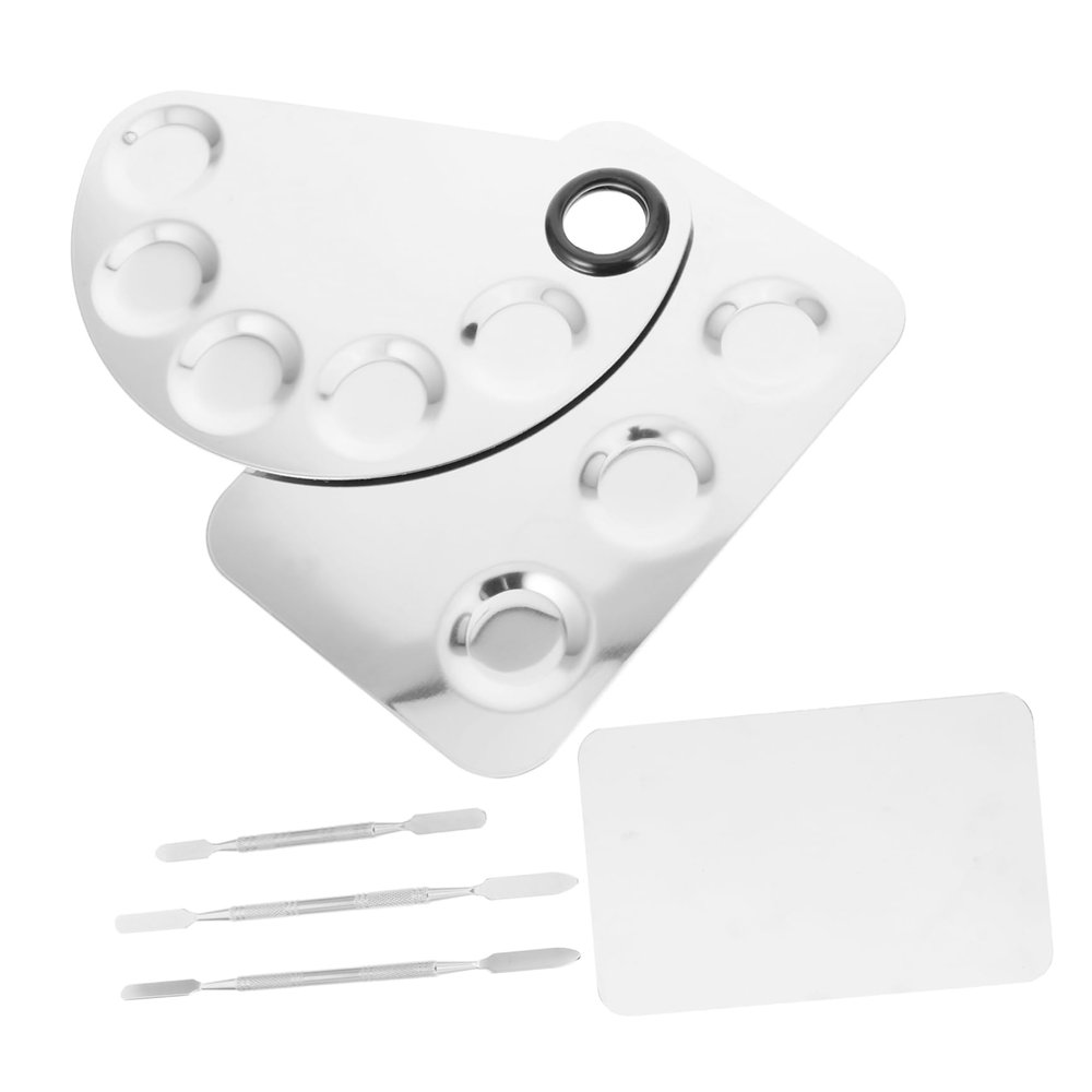 BIUDECO 3sets Stainless Steel Nail Art Mixing Palette Set Spatulas for Modulation Durable and Easy to Clean Manicure Supplies for Professionals and Home Use
