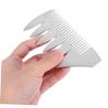 IWOWHERO Dual Sided Zinc Alloy Beard Comb Static Pocket Grooming Tool for Men Shaving Comb Brush Fits Wallet Silver Finish view 4