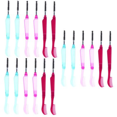 HONMEET 18pcs Folding Eyelash and Eyebrow Combs Dual-Sided Makeup Tool for Grooming and Separating Lashes for Professional Salon and Home Use Random Colors