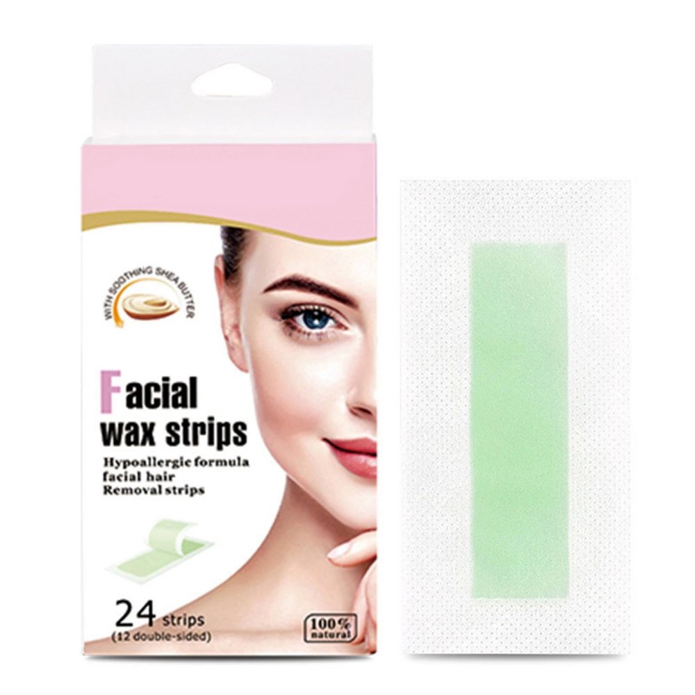 Hair Remover Wax Kit - Face Waxing Tapes, 24Pcs Facial Waxing Pads | Face Hair Removal Patches, Face Mustache Upper Lip Waxing Papers for Girls Women Ladies Home Mustache Cheek Chin 10 x 5cm