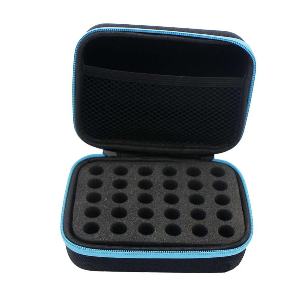 BIUDECO 30-Compartment Essential Oil Storage Bag Portable Organizer for Travel Waterproof Essential Oil Bottle Case Detachable Strap Suitable for Aromatherapy Enthusiasts