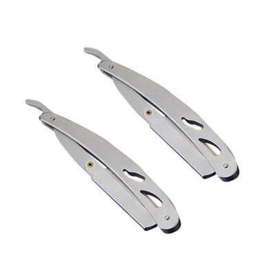 BIUDECO 2pcs Professional Stainless Steel Vintage Razor Holder Men Razor Holder Straight Safety for Men Vintage for