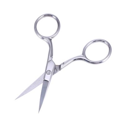 BIUDECO 2pcs Professional Eyebrow Scissors Stainless Steel for Barbering Nose Facial Hair Removal