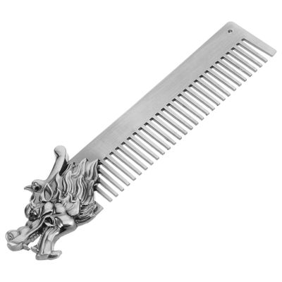 Baluue Metal Hair Comb Dragon Design Zinc Alloy Detangler for Men Women Dual Function Hair Beard Styling Tool Portable Grooming Essential