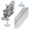 Baluue Metal Hair Comb Dragon Design Zinc Alloy Detangler for Men Women Dual Function Hair Beard Styling Tool Portable Grooming Essential view 3