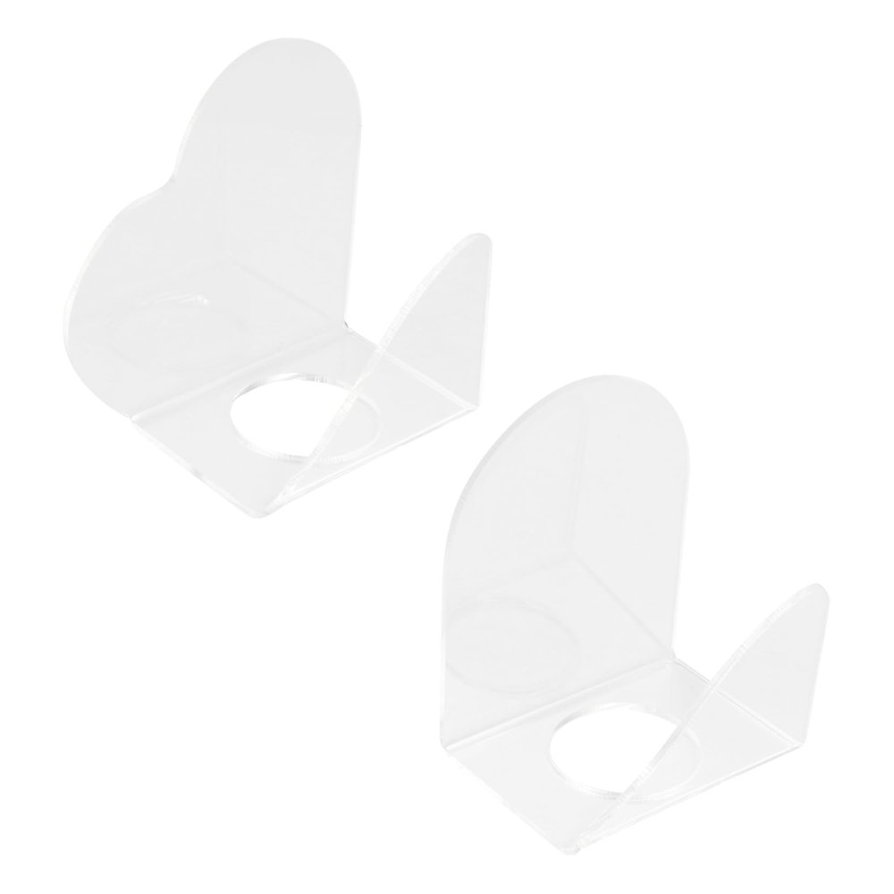 OHPHCALL 2pcs Transparent Acrylic Handheld Mixing Palette for Makeup Artists Heart Long Shape Foundation Eyeshadow and Creams Lightweight Easy to Clean