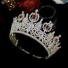 XMKJCHA Hair Jewelry Crown Tiaras for Women Crystal Wedding Hair Accessories Red Cubic Zirconia Queen Crown and Tiara Headband Bridal Crown Jewelry view 3