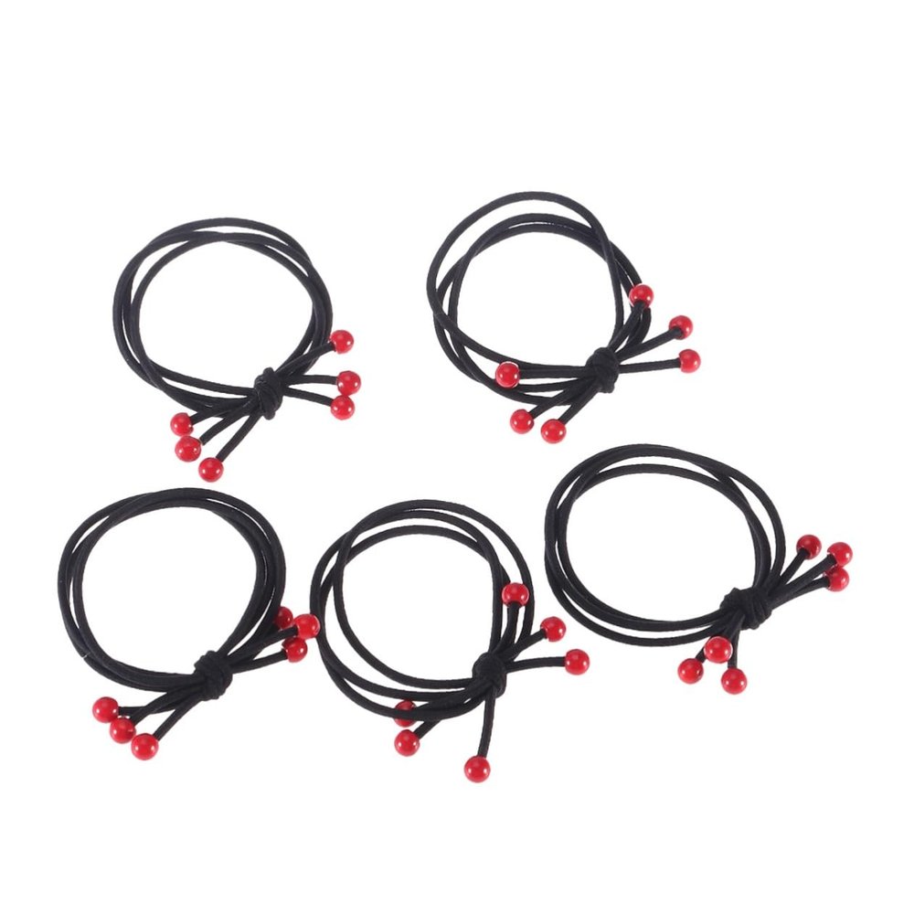 VINTORKY 10pcs Cherry Hair Ties for Women Elastic Stretch Ponytail Holders Red Hair Accessories for Everyday Use for Girls and Women