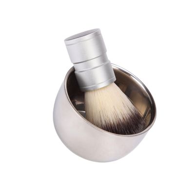 HONMEET Professional Shaving Brush Set Stainless Steel Bowl High-grade Bristles for Home and Salon Use Non- Handle for All Shaving Soaps