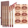 Beauty Glazed 6pcs Nude Brown Lip Liner Makeup Set - Waterproof & Smudge-Proof Matte Pencil, Long-Lasting & Durable, Smooth & Easy Glide, Non-Smudge, Contouring, Filling & Layering (NUDE-PINK Set) view 1