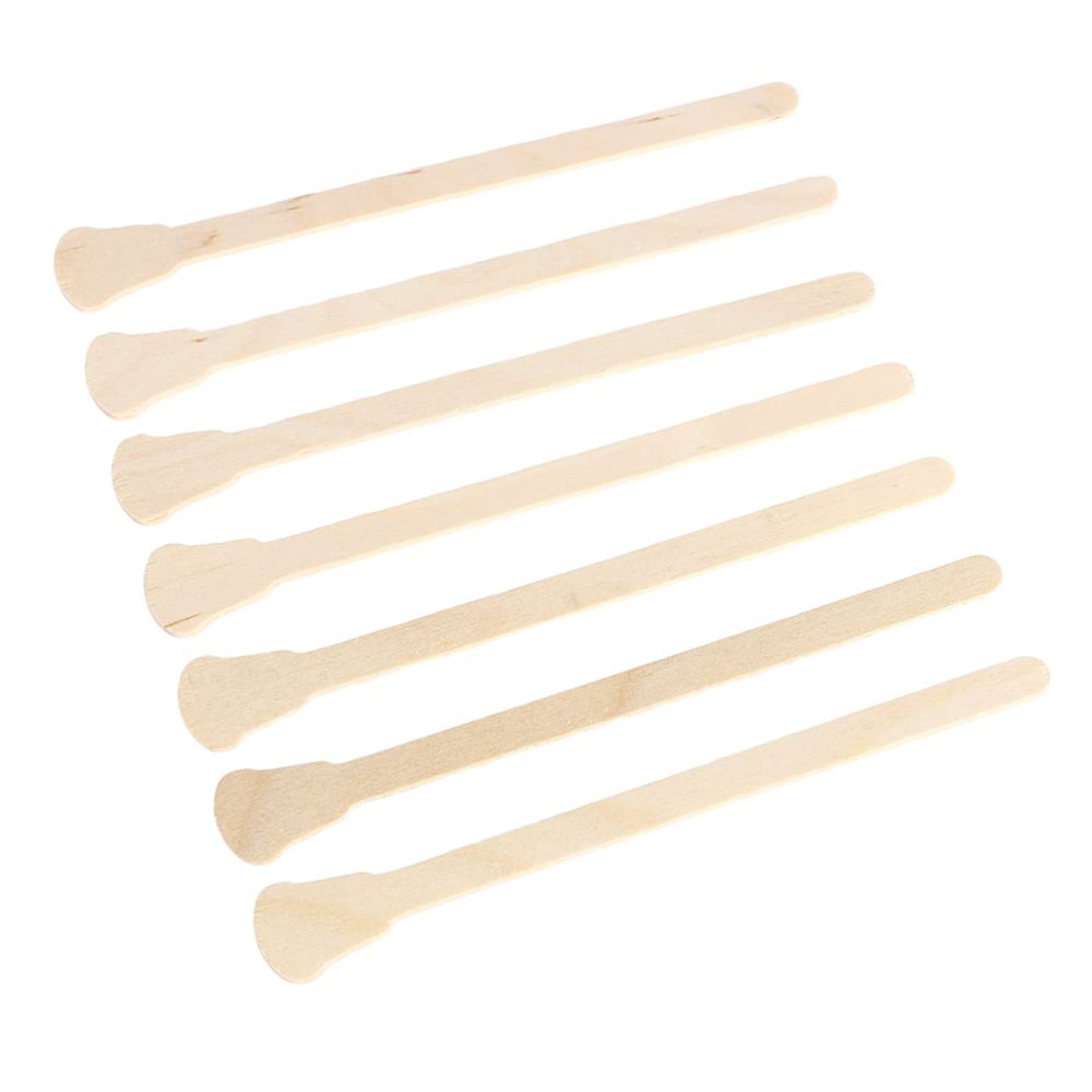 Baluue 200pcs Hair Wax Stick for Flyaways Wooden Applicator Sticks for Eyebrow Waxing Hard Wax Salon Home Use
