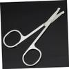 Baluue 2pcs Stainless Steel Nose Hair Scissors Rounded Curved Blades for Safe Eyebrow Trimming view 3