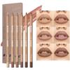Beauty Glazed 6pcs Nude Brown Lip Liner Makeup Set - Waterproof & Smudge-Proof Matte Pencil, Long-Lasting & Durable, Smooth & Easy Glide, Non-Smudge, Contouring, Filling & Layering (NUDE-BROWN Set) view 1