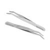 Baluue Portable Stainless Steel Eyebrow Tweezer Comb Compact Makeup Tool for Eyelash Extensions and Eyebrow Grooming Silver Finish view 1