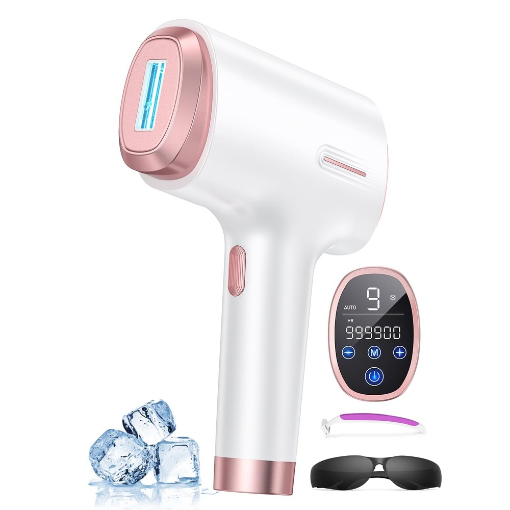 Ubroo IPL Laser Hair Removal for Women and Men, 45F Ice Cooling Laser Hair Removal Device for Face & Body, At-Home Painless Hair Remover with Long-Lasting Results, Smooth Skin Gift