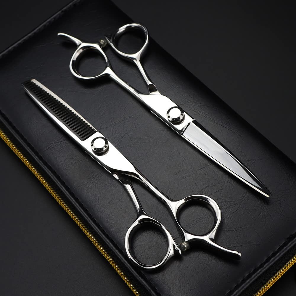 Hair Cutting Scissors 6inch Professional 440c Steel Scissor Silver Hair Scissors Haircut thinning Barber Tools Cutting Shears Hairdressing Scissors,