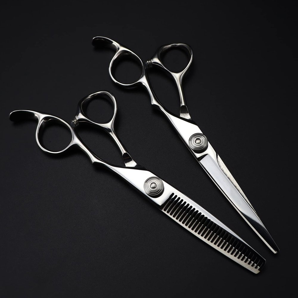 Hair Cutting Shears, 6 Inch Japan 440C Upscale Scissor Cut Hair Cutting Scissors Thinning Barber Haircut Shears Hairdressing Scissors Set