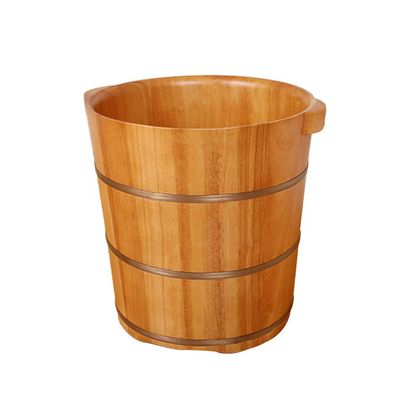 JOMRTS Pedicure Foot Soak Tub Footbath,Oak Foot Bath Barre,Smooth and Delicate Pedicure Barrels for Soaking Feet Spa Wooden Tub Foot Care with Lid Foot Spa Household Wash Ba (A)