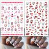 Valentines Nail Stickers Pink Cat Nail Art Stickers 3D Cat Self-Adhesive Nail Design Supply Heart Lover Romantic Cartoon Nail Decals for Women Girls DIY Manicure Decoration view 2