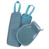 Baluue 2pcs Exfoliating Bath Towel Soft Back Scrubber Gloves for Shower Spa Daily Use Long Strip Design Blue with Random Edge Color view 1