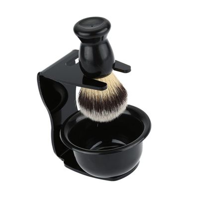Mikinona Nylon Shaving Brush Stand Set Razor for Men Acrylic Shave Soap Bowl Holder for Facial Grooming