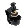 Mikinona Nylon Shaving Brush Stand Set Razor for Men Acrylic Shave Soap Bowl Holder for Facial Grooming view 1