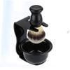 Mikinona Nylon Shaving Brush Stand Set Razor for Men Acrylic Shave Soap Bowl Holder for Facial Grooming view 4