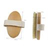OHPHCALL Bath Exfoliating Brush Teak Shower Brush Boar Bristle Handle Bath for Body Massage Detangling view 2