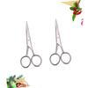 Baluue 2 Pcs Stainless Steel Mustache Trimmer Scissors Beard Scissor Set for Men Professional Beard Shears Hair Cliers for Barbershop Home Diy Silver Finish view 4