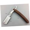 Baluue Vintage Wooden Handle Metal Razor Manual Straight Barber Shaving Tool for Men for Precise Beard and Hair Shaping Travel-friendly Design view 2