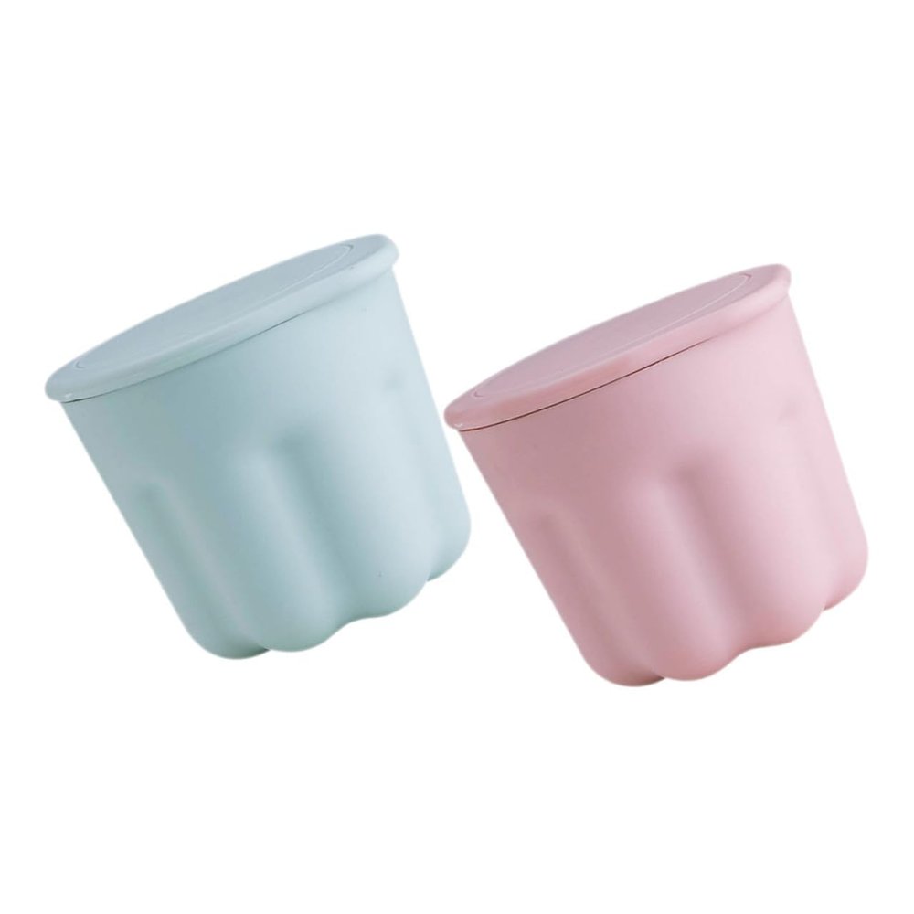 CIYODO 2sets Makeup Brush Cleaning Bowl Durable Silicone Makeup Brush Washer for Easy Cleaning for Beauty Tools and Sponges Includes Colors Pink Green