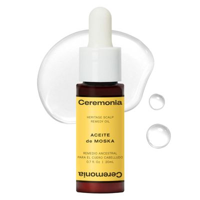 Ceremonia Aceite de Moska Hair Oil Heritage Scalp Remedy Serum Nourishing and Balancing Pre-Shampoo Treatment, 0.7 Fl. Oz. | 20 Ml.