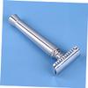 Baluue Old-fashioned Manual Shaver for Men Zinc Alloy Beard Trimming Tool Father's Day Compact and Lightweight Design Without Blades Silver view 2