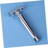 Baluue Old-fashioned Manual Shaver for Men Zinc Alloy Beard Trimming Tool Father's Day Compact and Lightweight Design Without Blades Silver view 3