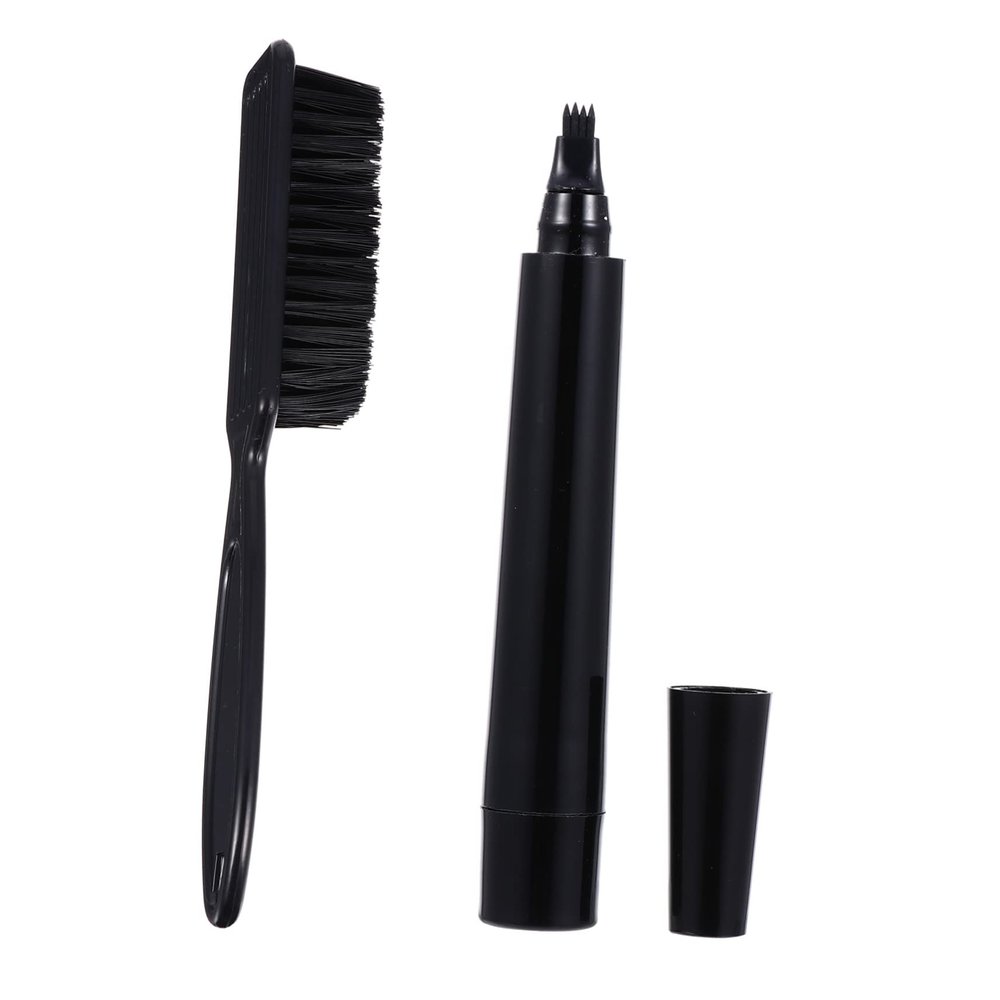 Baluue 1set Beard Filler Pen and Brush for Men Hair Coloring Tool for and Beard Grooming Create Natural Look and Reduce Gaps for Bearded Men