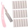 Baluue 1set Eyebrow Trimmer Kit Stainless Steel Facial Hair Remover Non- Handle for Precise Eyebrow Shaping Includes Blades for Versatile Hair Removal for Home Use view 1