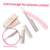 Baluue 1set Eyebrow Trimmer Kit Stainless Steel Facial Hair Remover Non- Handle for Precise Eyebrow Shaping Includes Blades for Versatile Hair Removal for Home Use view 4