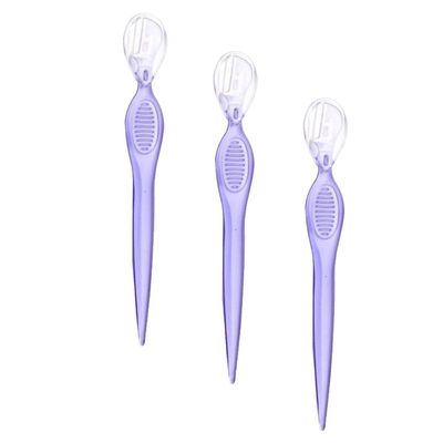 Baluue 3pcs Eyebrow Razors Set Stainless Steel Trimmers for Precision Grooming Lightweight Beauty Tools for Women Travel-Friendly Design Purple