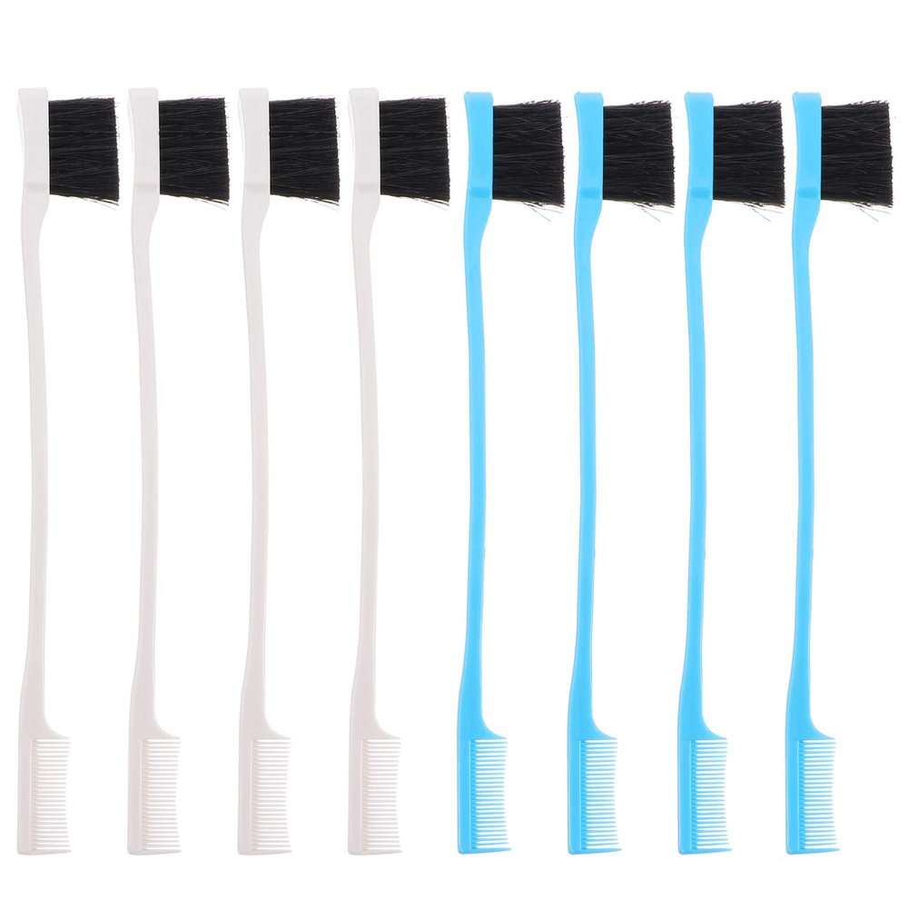 OHPHCALL 8pcs Beauty Brush Dual-end Eyebrow Eyelash Brush Natural Bristles Makeup Eyebrow Comb Eyelash Grooming Tool Organized Makeup