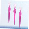 Baluue 3pcs Stainless Steel Eyebrow Razors and Trimmers Set Compact Beauty Makeup Tools for Women Lightweight with Non-Slip Grip for Travel and Precise Eyebrow Shaping Transparent Red view 2