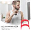 Baluue 2pcs Beard Styling Tool Set Plastic Goatee Outline Ruler for Precise Beard Shaping and Grooming Compact and Portable Design for Easy Travel and Use view 4