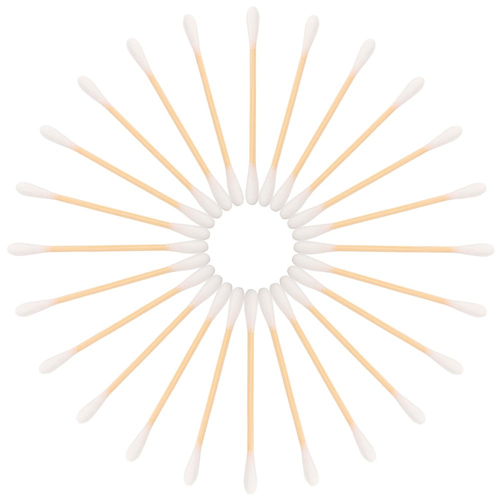 Baluue 200pcs Bamboo Swabs Pointed Tips for Makeup Hygiene Cleaning Multipurpose Beauty Tool Easy Storage