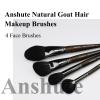 Anshute Natural Goat Hair Makeup Brushes Set of 4, Face Brushes, Professional Natural Hair Cosmetic Brushes, Beech Wood Handle. Super Soft Bristles, Variety of Brushes. view 2