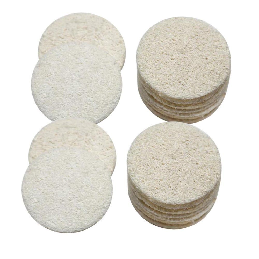Baluue 12pcs Facial Loofah Cleaning Pad Makeup Remover Pads Natural Exfoliating Body Scrub for Bathing Daily Care